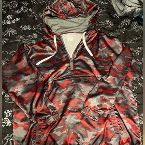 Empyre windbreak hoodie thin smooth texture size Large unisex with pocket zipper